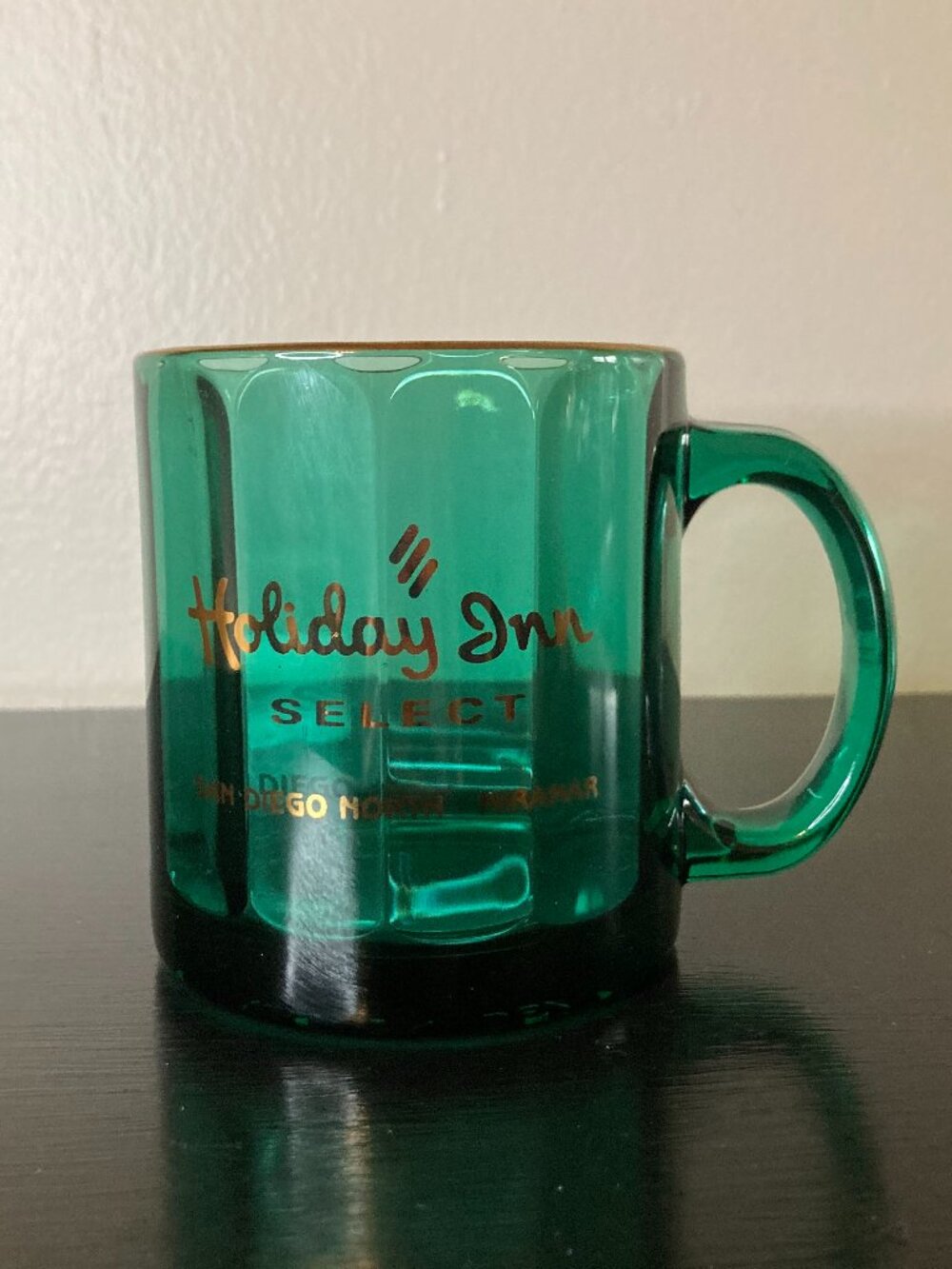Vintage "Holiday Inn Select" Green Glass Collectable Mug - Made in USA